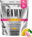 Extra Mile Caffeine Free Pre Workout Powder, 6g L-citrulin, brez sladkorja, Stimulant prost, z dinaminTM in TeaCrine® za vzdržljivost in fokus, 21 Servinga (Pink limonada)