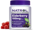 Natrol Elderberry 100mg Gummies za podporo imunskega zdravja, 60 Berry-Flavored Gummies, 30 dan dobave