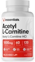 Pritrjena Acetil L-karnitin 1000mg na postrežbo, podpira funkcije možganov bistvenega pomena (60 strežnikov, 120 kapsul)