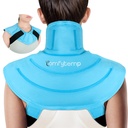 Komfytemp Ice Pack for Neck Heathers Pain Relief with Straps, Repable Gel Header Ice Pack, Cold Compresssion Physical Therapy Recovery for Upper Back, Cervical Inductions (S)