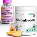 ColonBroom Psyllium Husk Powder Sugar Craving Suppresant - Chromium Picolinate 200mcg, 2 Izdelki - Colon Cleanser Fiber Dodatek (50 Serving) + Sladkor Craving Supresant (60 Serving)