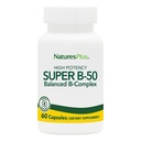 NaturesPlus Super B50-60 Vegetarijanske kapsule - Visoka moč B kompleks vitamin dodatek - Možgani in energijski ojačevalec - Gluten-free - 60 Servinges