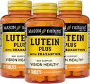 MASON NARAVNI lutein Plus z Zeaksantinom, Eye Health & Vision Support, Vitamini A, C, E, cink in baker, 60 tablet (paka 3)