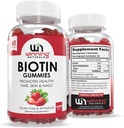 Advanced Biotin Gumies - Naravna jagoda Okus za lase, kožo in nohte Podpora