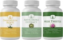 PURE IZVIRNE SESTAVINE Artichoke Extract, Mlečni osat, in Dandelion Root Kapsule paket (100 kapsul vsak), Brez dodatkov ali polnila, Lab preverjen