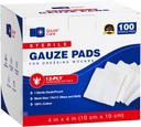 100pc Velika sterilna gaze Pads 4x4 Sterilne za rane razsutem stanju - 12Ply Tkane gaze Sponge 4x4 Sterile - USP IV Dihalno meso 4x4 Gaze Pads Sterilne za izboljšano absorpcijo - Prva pomoč Medicinska