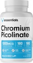 Pritrjeni kromov pikolinat 1000mcg na strežbo, pritrjeni elementi (180 strežnikov, 180 tablet)