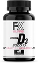 FXSUPPS Vitamin D3 5000 i.e. (1 pakiranje, 60 enostavno pogoltniti softgels) 