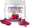 Superfood Beets Powder, 10.59oz 40 Servings - Pese Powder Organic Beet Koren mešanica z zelenim čajem in jagodičevjem aroma, ne-GMO, rastlinsko-bazenska mešanica