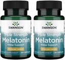 Swansonova trojna moč Melatonin - naravna podpora za spanje za prekinjene cikluse spanja - (60 kapsul, 10 mg vsak) 2 pakiranji