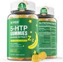 NEVIS 1Pack 5-HTP Gumies + GABA - Melatonin Free - Relaksacijski Gumiji z izvlečkom banane, L-teanin, L-Triptofan, vitamin D3 za zdravo počitek cikel & cirkadianski ritem, Brain funkcija in mišice sprostitev