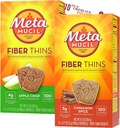 Metamucil Fiber Thins Fiber dodatek z Bleam Digestive Health Support Nasvet Kartica Psyllium Fiber Bars - 12CT Apple Crisp & 12CT Cinamon Spice - Set