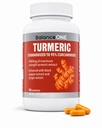 Balance ONE Kurkumin Extract 1000mg z Max Jakost 95% kurkuminoidi - Kurkumin dodatek za skupno udobje & antioksidant podporo - ingver ekstrakt in BioPerin - 1 mesec dobave