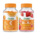 Življenjski Vitamin C 750mg + Vitamin D3 + Vitamin K2, Gummies Bundle - odličen okus, Vitamin dopolnilo, Gluten brezplačno, GSO brezplačno, Žvečljivi gumi