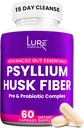 Lure Essentials Psyllium Husk Kapsule za čiščenje kolonij - Prebiotične in probiotične vlaknine
