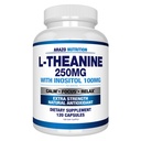 Arazo Nutrition L-teanin 250mg (ekstra jakost) z Inositol 100mg, 120 kapsul vegetarijanec