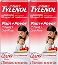 Tylenol Infants peroralna suspenzija, brez barve, Cherry, 2 Fl. Oz (paket z 2)