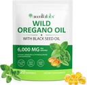 Želodec + Oak Oil of Oregano Softgels with Black Seed Oil,2 v 1 Formulirane Origano Oil Kapsule Organic for Vitamin Good Supplement and Imune Support 120 Count- Enostavno za pogoltniti
