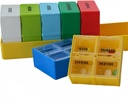 Primer velike tedenske tablete, 7-dnevni deli za tablete, Organizator tablet 4 krat dnevno, 4-A-dnevni vsebnik tablet, Secure Compartments, 7,8 x 2.3 x 2.3 in, Rumena