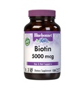 Bluebonnet Nutrition Biotin 5000 mcg, Podpora za lase in nohte*, Non-GMO, Vegan, Kosher Certified, Gluten-free, Soy-free, Dairy-free, 120 Zelenjavne kapsule, 120 Servings
