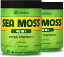 Zolotus (2 pakiranji 60 kapsul Sea Moss dodatek 40 v 1, z kurkumin, Ashwagandha koren, Bladderwrack za imunski sistem, ravnotežje telesa in zdravje srca