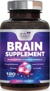 Brain Memory Supplement - 3X Moč Nootropics za koncentracijo, Clarity & Focus Support - Brain Health Cognitive Vitamini z Bacopa, Fosfatidilserin & DMAE, Brain Booster, 120 kapsul