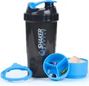 Steklenica za stresanje proteinov - steklenica za športne vode - neslip 3 plastenke twist Off 3oz skodelice s podajalnikom tablet - dokaz za drgnjenje steklenica mešalnik- proteini Powder 22 oz Pokal za stresanje s shranjevanjem