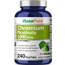 NusaPure Chromium Pikolinat 1000mcg 240 Veggie kapsule (ne-GMO, Vegan)