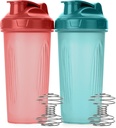 Gospod Pen-Shaker steklenice za mešanice beljakovin, 28 oz, 2 pakiranje, svetlo modra in rdeča, Protein Shaker steklenica z žico Whisk žogo, Blender steklenica