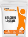 BulkSupplements.com Kalcijev laktat v prahu - Kalcijev dodatek v prahu, stopnja hrane - Pure & Gluten Free, 1,5g na serviranje, 1kg (2,2 lbs) (Pack of 1)