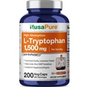 NusaPure L-Triptofan 1500mg 200 vegetarijanske kapice (ne-GMO, vegan) Bioperin