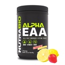 NutraBio Alpha EAA - All-Day Aminokisline za mišično rast in hidracijo - Esencialne aminokisline z nootropiki & adaptogeni- Celoten spekter EAA BCAA Prašek - 30 Serving - Jagodna limona