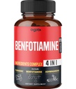 agobi 4in1 Benfotiamine dodatek - 2 meseca za prebavo, proizvodnjo energije in imuno - Plus Kurkumin koren, Ashwagandha Root & Organic Gimnema Sylvestre - 120 kapsul