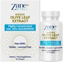 Zane Greek Olive Leaf Extract - min. 20% Oleuropein - zagotavlja podporo imunskemu in zdravemu krvnemu tlaku, spodbuja zdravje kardiovaskularnega sistema - 60 kapsul Non-GMO, Gluten - laktoza – paraben Free