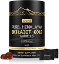 Himalajski shilajit Gumies: zlata stopnja Shilajit Bogata z Ashwagandha Fulvic Acid & 85+ Trace Minerali - Brez dodanega sladkorja - individualno zaviti - za moške in ženske - 60 Gummy