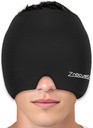ZNÖCUETÖD Migrena glavobol Relief kapa klobuk polnoglavi led paket ovitek hladilno Gel Ice Beanie Hot/Cold Kompresijska kapa za Sinus, Stres, Hangover glavobol bolečine olajšava - Reable moški ženske, črna, velikost M
