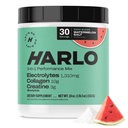 Harlo - Slana lubenica Elektrolitski napitek Mix w/Bovene Collagen & Kreatin - Kreatin monohidrat v prahu - Energijski napitek v prahu - Pred vadbo v prahu - Sladkor brez energijskih napitkov - Po vadbi