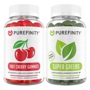 PUREFINITY Tart Cherry in Super Greens Gummies Bundle (Uric Acid Flush & Čiščenje s svojimi Daily Greens)