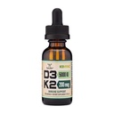 Vitamin D3 K2 5000 i.e. tekoče kapljice (5.000 i.e. D3 in 200 mikrogramov 99,9 % vseh transpatentnih kapljic K2 MK-7 (K2Vital)) Max Absorpcija tekočih kapljic vitamina D (30 obrokov) z dvojnim lesom
