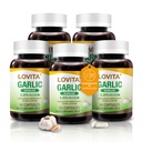 Lovita Česnove kapsule brez vonja, 5000 mg Sveže česen ekvivalent, 1,25% Izvleček alicina, podpira srce, krvni tlak, holesterol in imunski sistem, ne- GMO, Gluten-free, 300 Veganskih kapsul