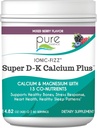 Ionic Fizz Super D-K Calcium Plus by Pure Essence - z dodatnim magnezijem, vitaminom D3, vitaminom K2 za močne kosti in podporo stresu - mešana jagoda - 14.82oz