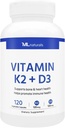 ML Naturals Vitamin K2 + D3 120 Zelenjavne kapsule, certificirane z NSF in cGMP