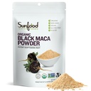Sunfoods Superfoods Organic Black Maca Powder - Black Maca Root Powder, Črna Maca Koren za moške in ženske, Perujski, Raw, Vegan, Premium Black Maca Powder - 4 oz Bag