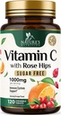 Vitamin C Žvečljivi 1000mg - Dodatna moč Antioksidanti za močno imuno podporo w/vitamin C & Rose HIPS - Močna prehrana VIT C Chews dodatek, naravna pomaranča aroma, Vegan, Non-GMO - 120 tablet
