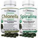Biooptimalna klorola Spirulina - Bundle - Organic Chorella tablete & Organic Spirulina tablete, 120 Število vsak, Premium kakovost 4 Organic Certifications