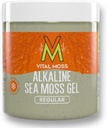 VitalMoss St Lucia Sea Moss Gel Regulary, Wildcrafted Alkalline Sea Moss z minerali Vitamini in antioksidanti, ščitnica in imunski dodatek, Raw, Unflavored in Vegan Friendly, 16oz