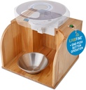 LiveFine Pill Dispenser Tipper (Dispenser ni vključen), Enotočkovno delovanje, Samodejno razpošiljanje tablet, Stylish Wooden Base, Združljiv z LiveFine in drugimi vodilnimi modeli