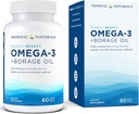Nordic Naturals Nordic Beauty Omega-3 + Borage Oil, naravna limona-Flavored - 60 Soft Gels - Fish Oil Supplement for Skin Health and Hydration - Non-GMO - 30 Servings