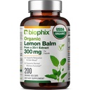 biophix Lemon Balm kapsule USDA Organic 20:1 Extract 300 mg 200 Veggie Caps - Cognitive Health Stres Support Sleep Mood Natural Zeliščni dodatek