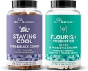 Eu Natural Bivanje Cool in Flourish Bundle - Hot Flashes, Menopause Relief, Ženske probiotike + Prebiotiki